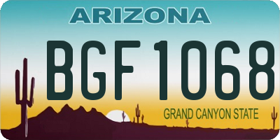 AZ license plate BGF1068