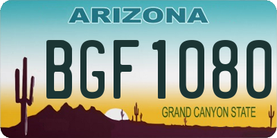 AZ license plate BGF1080
