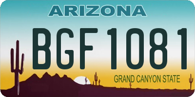 AZ license plate BGF1081