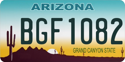 AZ license plate BGF1082
