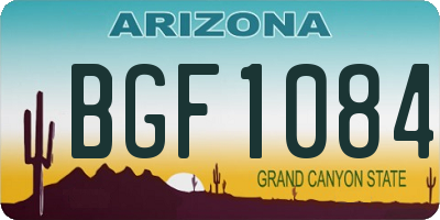 AZ license plate BGF1084