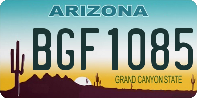 AZ license plate BGF1085