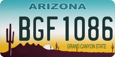 AZ license plate BGF1086