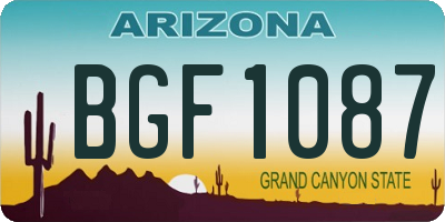 AZ license plate BGF1087