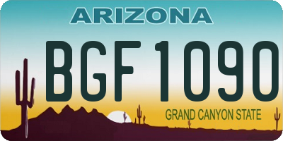 AZ license plate BGF1090