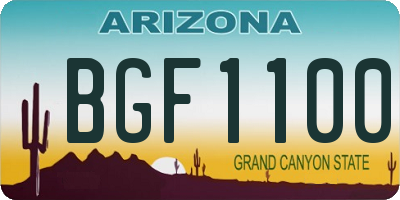 AZ license plate BGF1100