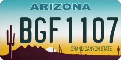 AZ license plate BGF1107