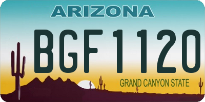 AZ license plate BGF1120