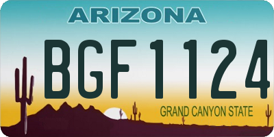 AZ license plate BGF1124