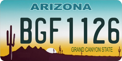 AZ license plate BGF1126