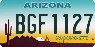 AZ license plate BGF1127