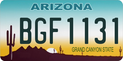 AZ license plate BGF1131