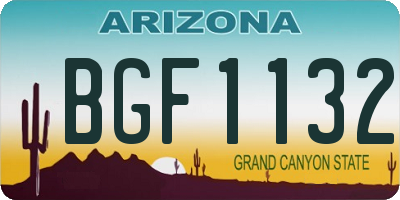 AZ license plate BGF1132