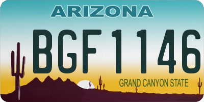 AZ license plate BGF1146