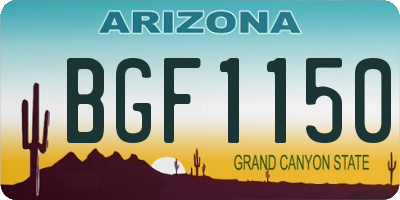AZ license plate BGF1150