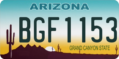 AZ license plate BGF1153