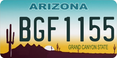 AZ license plate BGF1155
