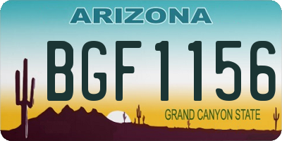 AZ license plate BGF1156