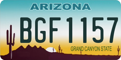 AZ license plate BGF1157