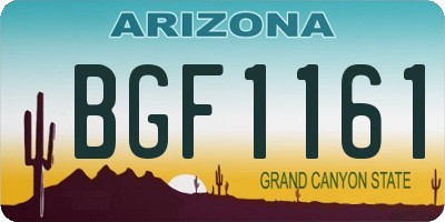 AZ license plate BGF1161