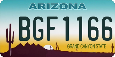 AZ license plate BGF1166