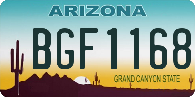 AZ license plate BGF1168