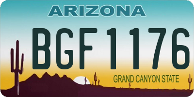 AZ license plate BGF1176