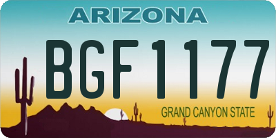 AZ license plate BGF1177