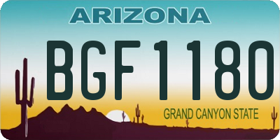 AZ license plate BGF1180