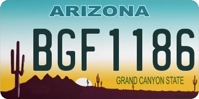 AZ license plate BGF1186