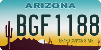 AZ license plate BGF1188