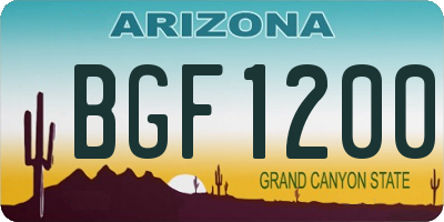 AZ license plate BGF1200