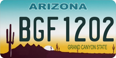 AZ license plate BGF1202