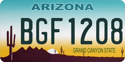 AZ license plate BGF1208