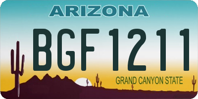 AZ license plate BGF1211