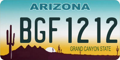 AZ license plate BGF1212