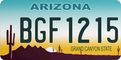 AZ license plate BGF1215