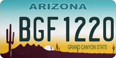 AZ license plate BGF1220