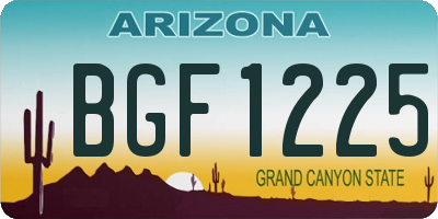 AZ license plate BGF1225