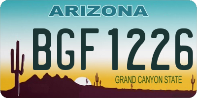 AZ license plate BGF1226