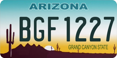 AZ license plate BGF1227