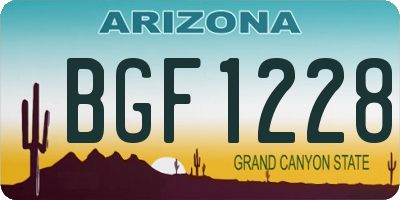 AZ license plate BGF1228