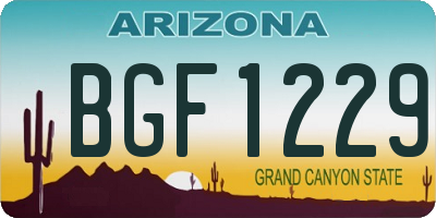 AZ license plate BGF1229