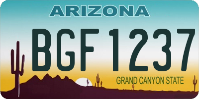 AZ license plate BGF1237