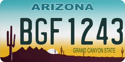 AZ license plate BGF1243