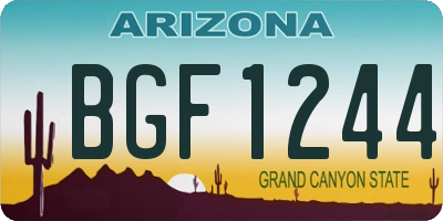 AZ license plate BGF1244