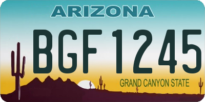 AZ license plate BGF1245
