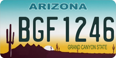 AZ license plate BGF1246