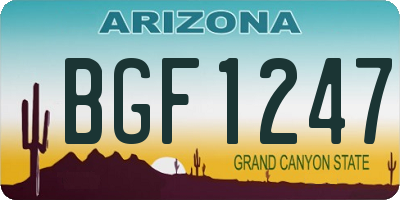 AZ license plate BGF1247