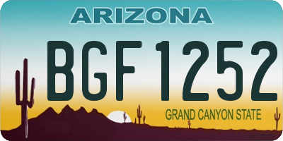 AZ license plate BGF1252